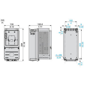 ไดรฟ์ปรับความเร็ว 3kW - 380...480V รุ่น ATV630U30N4Z Altivar Process ATV600 ATV630 แบบติดตั้งในตู้ - Product Image 3