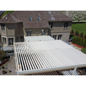 Pergola en aluminium sur mesure avec toit à lames orientables électriques, <span class=keywords><strong>abri</strong></span> <span class=keywords><strong>de</strong></span> <span class=keywords><strong>jardin</strong></span> étanche <span class=keywords><strong>pour</strong></span> patio, <span class=keywords><strong>jardin</strong></span> et projets commerciaux - Product Image 1