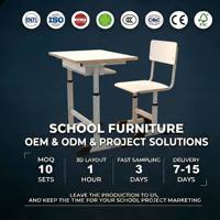 Mesa y Silla de Estudio para Estudiantes, Duraderas, de Fábrica Verificada, Altura Ajustable, Metal Blanco, Muebles Modernos para Aula Escolar