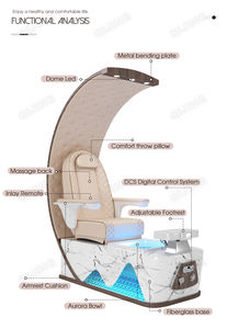 Sillas de <span class=keywords><strong>Pedicura</strong></span> y Manicura de Lujo Estilo Trono Moderno con Respaldo Alto, Masaje Eléctrico y Spa de Pies para Salón de Uñas <span class=keywords><strong>Profesional</strong></span> - Product Image 6