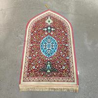 Tapis doux et épais en polyester biologique personnalisé Ensemble de tapis de voyage de prière turc islamique en forme de carré Musulman persan personnalisé