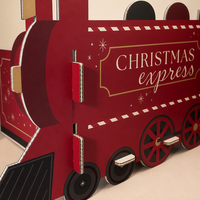 Boîte cadeau en carton 3D en forme de train de Noël, support festif pour cadeaux de Noël, pour la décoration de la maison, des fenêtres et des magasins