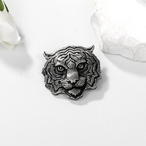 Spilla con testa di tigre retrò all'ingrosso nuova spilla con animale da uomo prepotente con distintivo di tigre gioielli per banchetti - Product Image 6