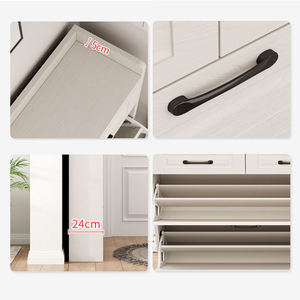 Wholesale European Modern Design Luxury Three Layer Wood <strong>Shoe</strong> Cabinet Living Room Entrance Villa <strong>White</strong> Flip Top <strong>Storage</strong> - Product Image 2