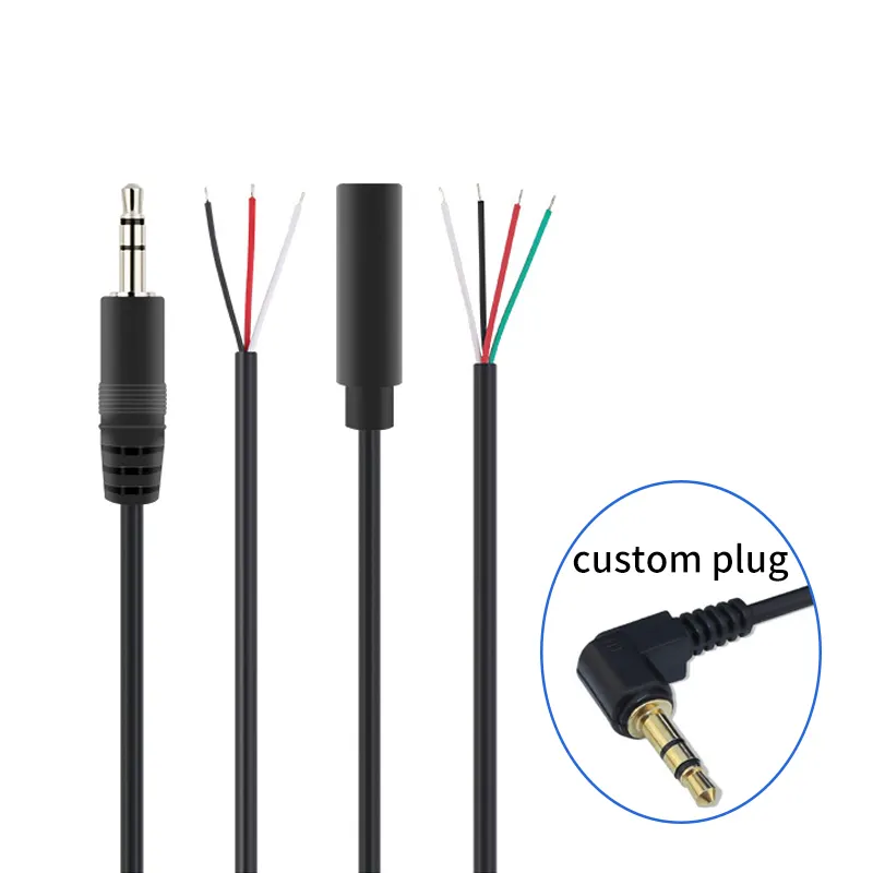 Kunden spezifische AUX-Kopfhörer Infrarot 3,5mm TRS 3 4 5-polige männliche Buchse zu abisolier ten freien Mono-Audio-Verlängerung kabeln mit offenem Ende