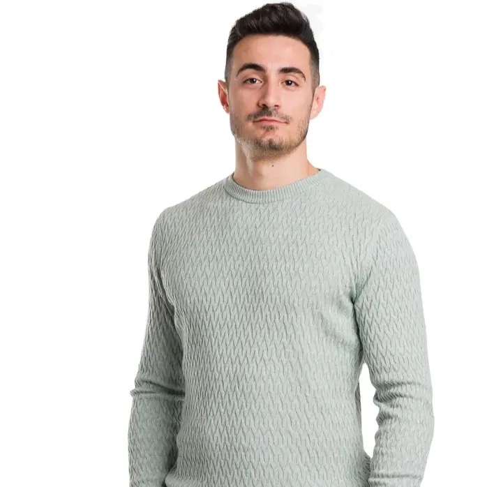 Capri Nam Nhẹ Cotton và Cashmere Áo Thun Ý thời trang tốt với polo cổ áo và dài tay áo Một kích thước phù hợp với tất cả