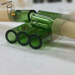 Papier à rouler personnalisé de 109 mm, non blanchi, blanc, diamètre de la bande de 10 mm, bouche en verre vert, avec une bonne sensation de fumée - Product Image 1