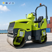 Rouleau compresseur vibrant mini 1,5 tonne, autoporté, tandem, hydraulique, pour asphalte, certifié ISO 9001, avec moteur