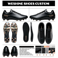 Chaussures de football pour hommes à crampons pour terrain ferme, logo personnalisé, faible MOQ, pour entraînement et matchs sur terrain en herbe pour adultes