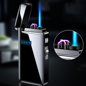 Gas dual arc pulse dual windproof lighter USB rechargeable electronic cigarette lighter