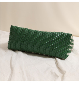 Fashion Plastic <strong>Woven</strong> Shoulder <strong>Bag</strong> - New Vegetable <strong>Basket</strong> Tote, Diamond Straw Beach <strong>Bag</strong> Vacation Resort Handbag - Product Image 6
