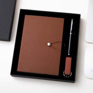 Ideas de Productos Nuevos 2025: Set de Regalo de Cuaderno de Cuero PU con Bolígrafo y Llavero para Actividades Promocionales y Eventos Empresariales - Product Image 5