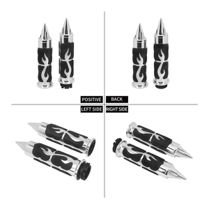 Puños de Manillar de Motocicleta de 25 mm (1\") con Diseño de Llama para Harley Sportster Dyna Softail Touring V-Rod para Yamaha - Product Image 4