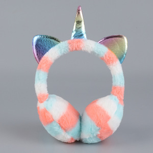 <span class=keywords><strong>Cache</strong></span>-oreilles <span class=keywords><strong>licorne</strong></span> pliables, colorés et scintillants, chauds et moelleux pour l'hiver, vente en gros, protège-oreilles pliables pour rangement - Product Image 6