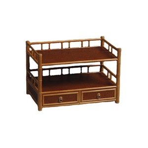 Original bamboo tea stand, tea set, teapot, <b>teacups</b>, with drawers, storage and display rack, curio cabinet, antique display - Product Image 5