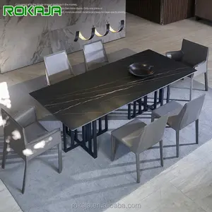 北美石板餐桌椅套装，极简石板餐桌套装，澳大利亚长方形餐桌椅