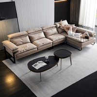 Canapé en tissu et cuir blanc, sofa de luxe style nordique, italien, moderne, avec motif artistique, 1 pièce, fauteuil de salon
