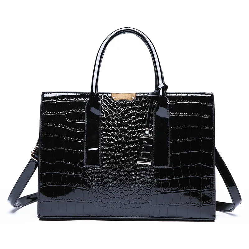 New Fashion Crocodile PU Leather Handbags for Women Large Shoulder Bag Ladies Tote Satchel Purse