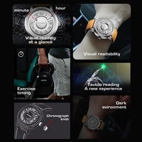Reloj de Hombre FOXBOX, Único, de Acero Inoxidable Plateado, con Cuentas Giratorias, Relojes de Cuarzo para Hombre, Fuerza Magnética, Reloj Impermeable para Hombre