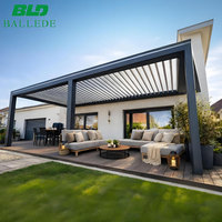 Pergola en aluminium imperméable pour l'extérieur, toit à lamelles motorisées, gazebo moderne pour patio, structure d'ombrage pour jardin, pour cour arrière
