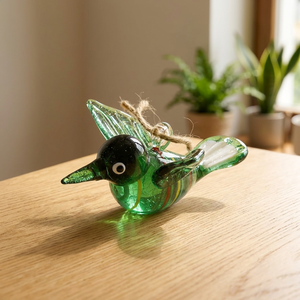 Figura de Colibrí de Vidrio Hecha a Mano, Verde, Colorida, con Forma de Animal, Decoración Art Deco para Mesa de Boda, Adorno para el Hogar - Product Image 3