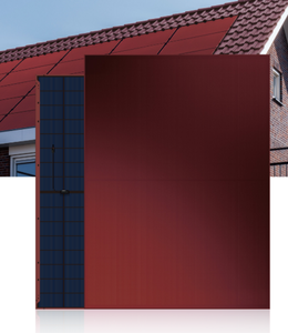 Panel Solar Rojo Bifacial de Doble Vidrio TOPCon de 400W con Especificaciones Europeas DAH, Cable Stäubli de 1m - Product Image 1