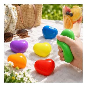 Creative Glow in Dark Heart Cube <b>Toy</b> Soft Squeeze Ball Squishy Stress Relief Sensory Fidget Office <b>Desk</b> Export - Product Image 6