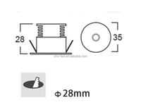 3W DC12V Mini projecteurs LED Plafonnier encastré 3w Mini lampes pour vitrine de comptoir d'armoire