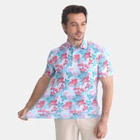 Camisas de Golf con Diseño de Patrón Personalizado para Hombre, Secado Rápido, Logotipo Bordado, Estiramiento en 4 Direcciones, Sublimación Completa, Polo