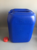 Tambour en plastique côtelé bleu HDPE, baril d'huile chimique scellé, de 25 litre/KG, seau carré à double couvercle
