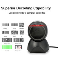Escáner de Código de Barras de Escritorio T760, Manos Libres, Omnidireccional, 1D 2D QR, USB, Conexión por Cable, Plug and Play, para Supermercados y Tiendas Minoristas
