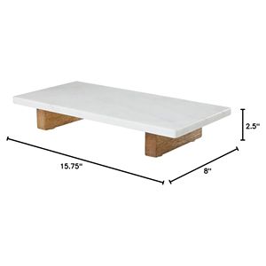 Planche à découper à <span class=keywords><strong>pied</strong></span> de fromage en marbre rectangulaire <span class=keywords><strong>Plateau</strong></span> à dessert pour gâteau avec socle en <span class=keywords><strong>bois</strong></span> Support de rangement pour épices pour la cuisine - Product Image 4