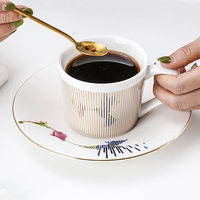 Tasse à café artisanale haut de gamme exquise, modèle de designer, tasse miroir artistique à projection dynamique, motif cheval au galop, tasse nordique luxueuse