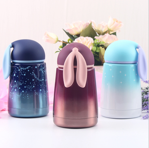 กระติกน้ำสแตนเลสสตีลขนาดเล็กผนังสองชั้นลายกระต่ายน่ารักสำหรับเด็กเก็บความเย็นให้ความอบอุ่น - Product Image 4