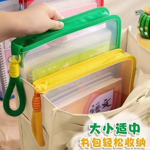 A4 Transparent Zipper <b>File</b> Bag Nylon Waterproof Student Document Organizer Exam Paper Textbook <b>Storage</b> Case Cartoon Design - Product Image 2