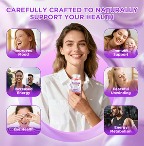 مكمل غذائي عضوي من الزعفران على شكل حلوى جومي، مستخلص الزعفران، حلوى الزعفران - Product Image 3