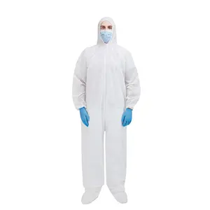 45g blanco SMS mono traje desechable PPE Seguridad General traje de trabajo