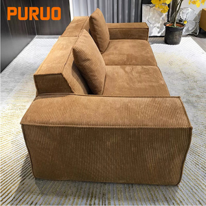 Juego de Sofás Minimalistas de Diseño <span class=keywords><strong>Italiano</strong></span> PURUO, Tela Escarchada, Muebles de Sala de Estar, Extensible, Giratorio, de Madera, para Apartamentos - Product Image 3