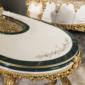 Set di mobili per sala da pranzo di lusso royal di fascia alta su misura tavoli da pranzo classici in legno con <span class=keywords><strong>foglia</strong></span> d'<span class=keywords><strong>oro</strong></span> - Product Image 5