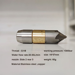 CS chất lượng tốt 1/8 thép không gỉ rễ cắt vòi phun xoay 30lpm cống ống cống làm sạch vòi phun - Product Image 4