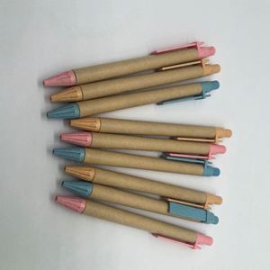 Stylo à bille écologique biodégradable fabriqué à partir de paille de blé et de papier kraft, stylo promotionnel recyclé personnalisé avec impression de logo - Product Image 2