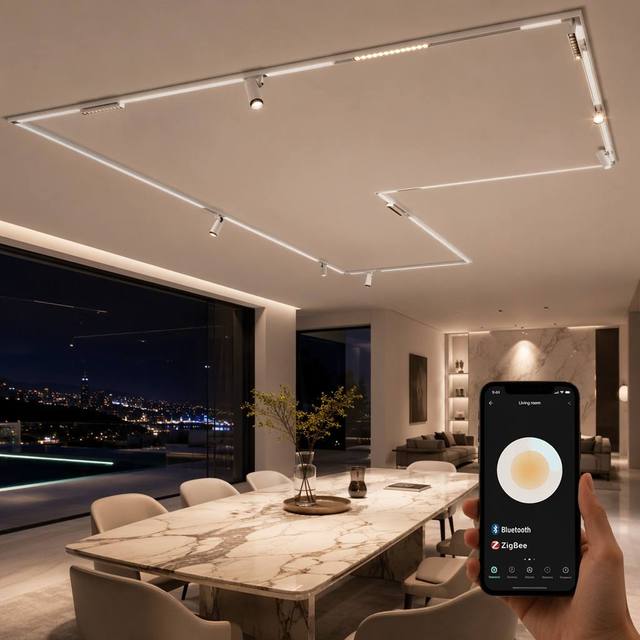 Wifi Smart APP Control 20W Magnetic LED Track Light Dimmable 48V Adjustable Spotlight Commercial Showroom Art Gallery Exhibition
