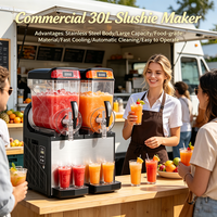 Machine à Granita à Double Réservoir de 45L, Électrique, Refroidissement Rapide, pour Usage Commercial, Restaurants, Boissons Froides, Magasins de Détail et Usage Domestique