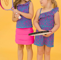 Vente en gros 2025 Ensemble robe de tennis et short de vélo pour tout-petits filles Ensemble de protection solaire extensible UPF 50 +