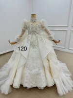QUEENS robe magnifique perles lourdes cristal mariage fleur filles robe champagne doux Tulle robe Aulic Banquet enfant robe de soirée