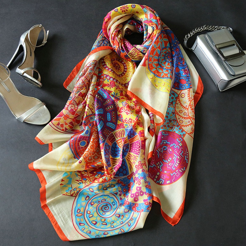 Оптовая продажа, Модный стильный квадратный шелковый шарф с принтом для женщин