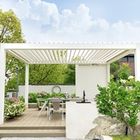 Pergola motorisée en aluminium à fonctionnement silencieux, à lames orientables, pour un abri solaire écologique et un jardin bien-être