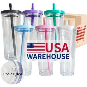 Logo Custom <b>Coffee</b> Clear Acrylic 24Oz Predrilled Snow Globe Tumbler Coloured Double Wall Plastic Boba Water <b>Bottle</b> Cups - Product Image 1
