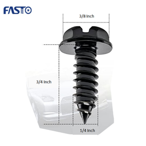 Coche Camión Matrícula Tornillo Paquete de 4 Negro Acero Inoxidable A Prueba de Óxido Universal - Product Image 5