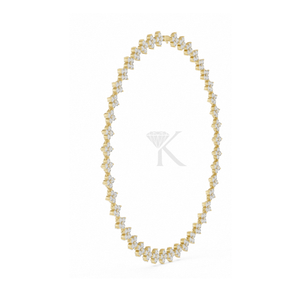 Collar de tenis con racimo de tréboles de diamante, chapado en plata, con diseño floral natural, de cuatro hojas cultivadas en laboratorio, estilo eternidad, de lujo nupcial - Product Image 2